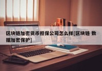 区块链加密货币担保公司怎么样[区块链 数据加密保护]